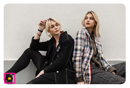 Freepikの使い方 ステップ8：プレミアム（王冠）マークは、有料プランに加入しているユーザーだけがダウンロードできる素材