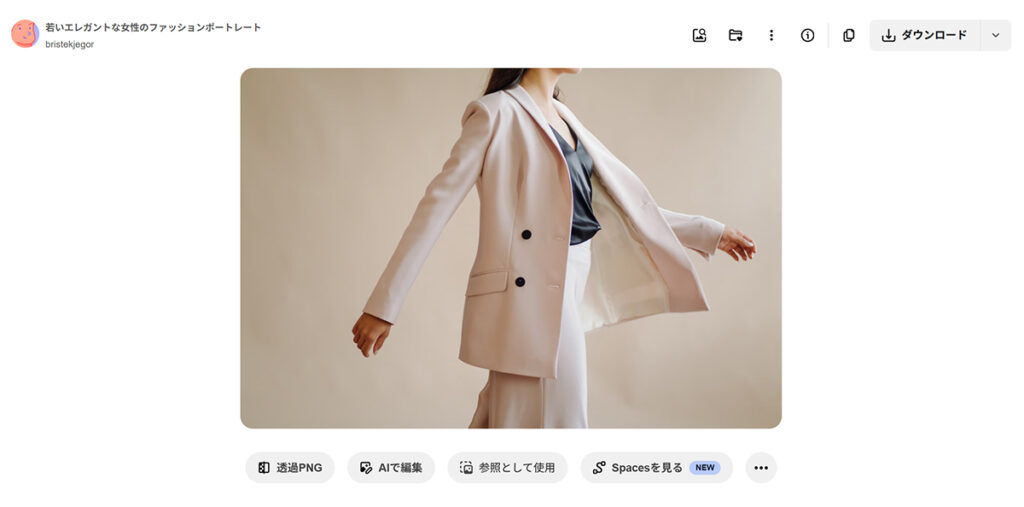 Freepikの使い方 ステップ26：個別ページが表示されました