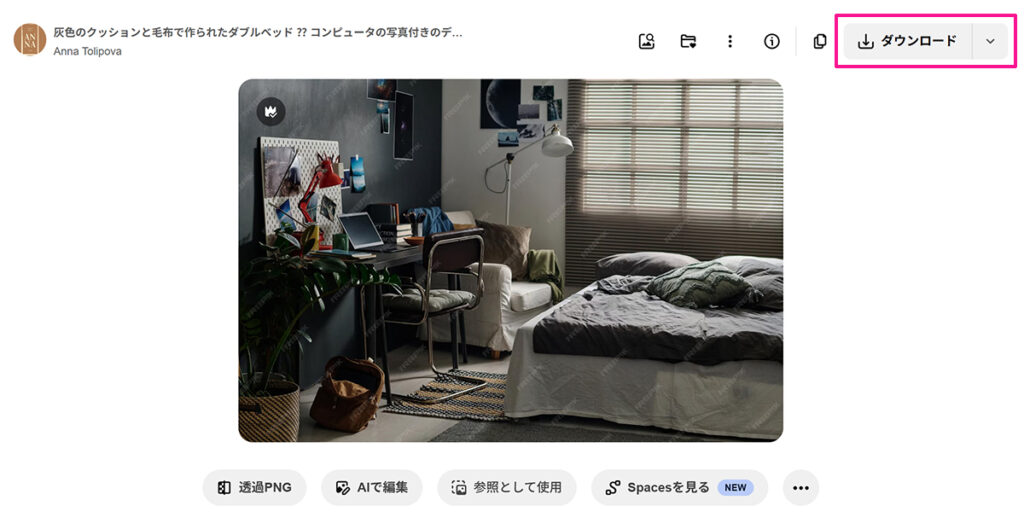 Freepik料金と支払い方法 ステップ10：プレミアムの画像がダウンロードできる