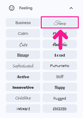グーグルフォントの探し方 ステップ10.『Fancy』をクリック